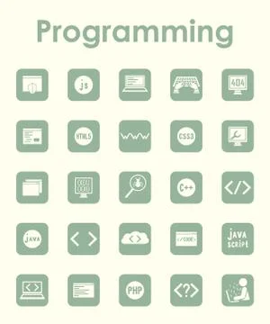 Set of programming simple icons Stockillustratie