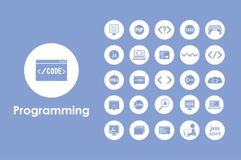 Set of programming simple icons Stockillustratie