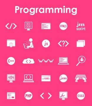 Set of programming simple icons Illustrazione stock
