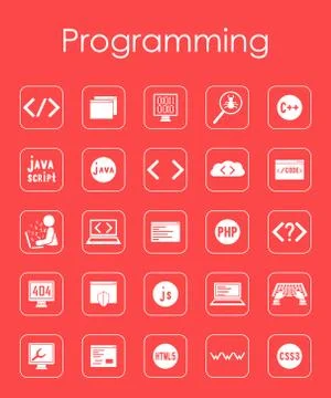 Set of programming simple icons Illustrazione stock