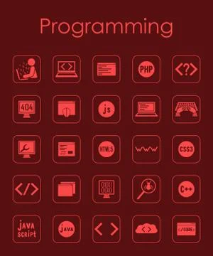 Set of programming simple icons Stockillustratie