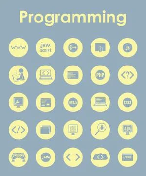 Set of programming simple icons 스톡 일러스트