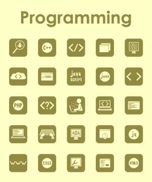 Set of programming simple icons Stockillustratie