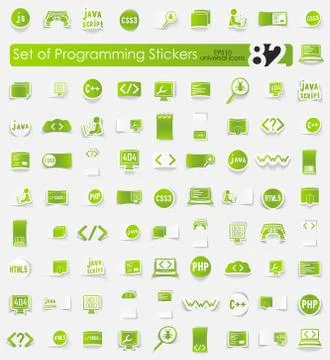 Set of programming stickers Illustration