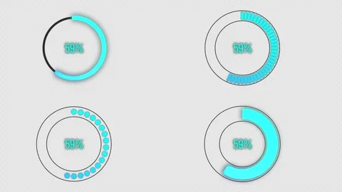 Set of progress bars. 4 options. Stock Footage 247332577