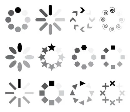 Set of progress indicators Stock Illustration