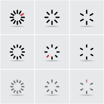 Set of progress indicators Stock Illustration