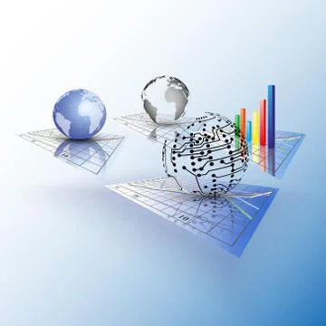 Set of Progressive charts. Abstract vector illustration Illustrazione stock