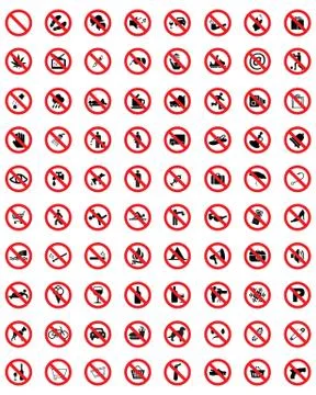 Set of prohibit icons Stock Illustration