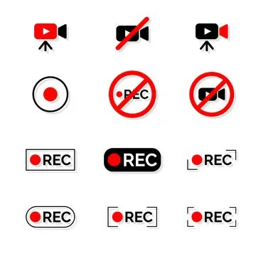 Set of prohibited icons Stock Illustration