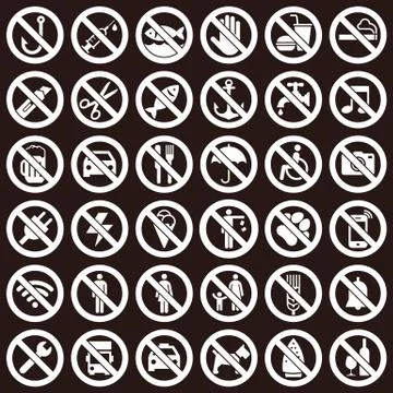 Set of prohibited sign Stock Illustration
