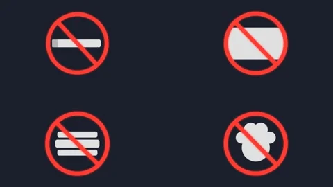 Set of prohibited signs and forbidden symbols with simple flat vector icons. 库存影片 333373963