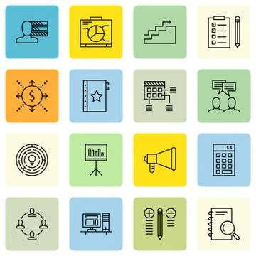 Set Of Project Management Icons On Creativity, Investment, Cash Flow And More Stock Illustration