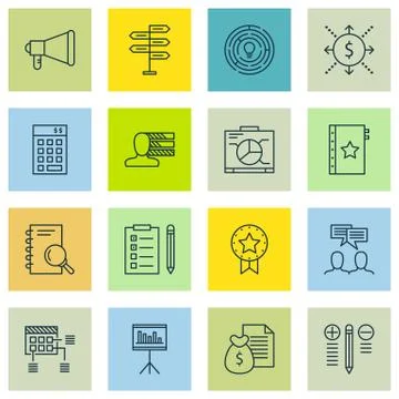 Set Of Project Management Icons On Creativity, Quality Management, Award And  Stock Illustration