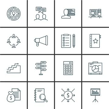 Set Of Project Management Icons On Creativity, Investment, Task List And More Illustrazione stock