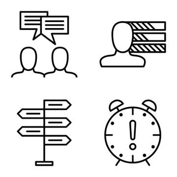 Set Of Project Management Icons On Decision Making, Personality And Idea Brai Stock Illustration