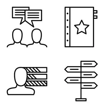 Set Of Project Management Icons On Decision Making, Personality And Idea Brai Stock Illustration