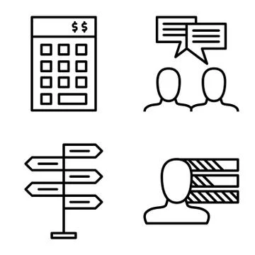 Set Of Project Management Icons On Decision Making, Personality And Idea Brai Stock Illustration