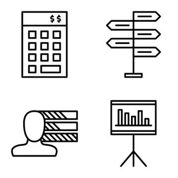 Set Of Project Management Icons On Decision Making, Personality And Investmen Stock Illustration