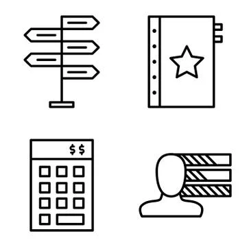 Set Of Project Management Icons On Decision Making, Personality And Investmen Stock Illustration