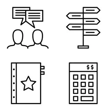 Set Of Project Management Icons On Decision Making, Idea Brainstorming And In Stock Illustration