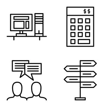 Set Of Project Management Icons On Decision Making, Idea Brainstorming And In Stock Illustration