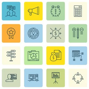 Set Of Project Management Icons On Decision Making, Best Solution, Award And  Stock Illustration