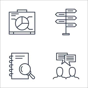 Set Of Project Management Icons On Graph, Research, Team Meeting And More. Pr Illustrazione stock