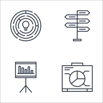 Set Of Project Management Icons On Statistics, Decision Making, Graph And Mor Stock Illustration