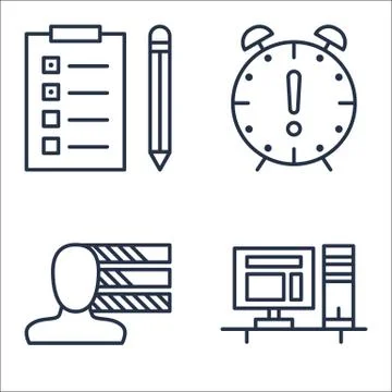 Set Of Project Management Icons On Task List, Deadline, Personality And More. Stock Illustration