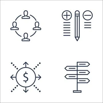 Set Of Project Management Icons On Teamwork, Cash Flow, Best Solution And Mor Stock Illustration
