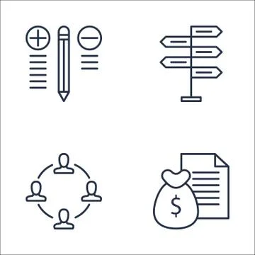 Set Of Project Management Icons On Teamwork, Decision Making, Best Solution A Stock Illustration