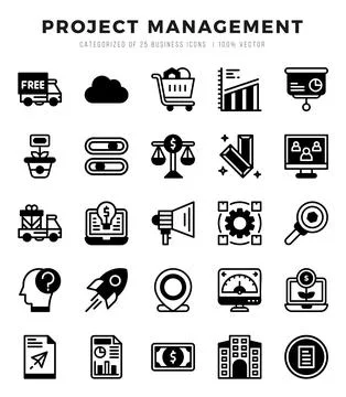 Set of Project Management icons. Vector Illustration. Stock Illustration