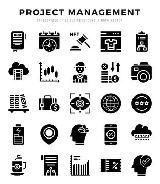 Set of Project Management icons. Vector Illustration. Stock Illustration