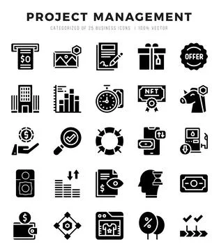 Set of Project Management icons. Vector Illustration. Stock Illustration