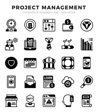 Set of Project Management icons. Vector Illustration. Stock Illustration