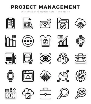Set of Project Management icons. Vector Illustration. Stock Illustration
