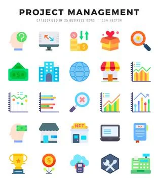 Set of Project Management icons. Vector Illustration. Stock Illustration