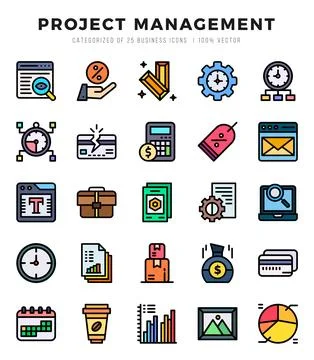 Set of Project Management icons. Vector Illustration. Stock Illustration