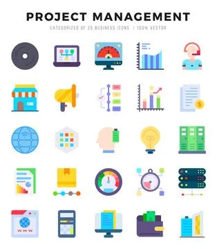 Set of Project Management icons. Vector Illustration. Stock Illustration