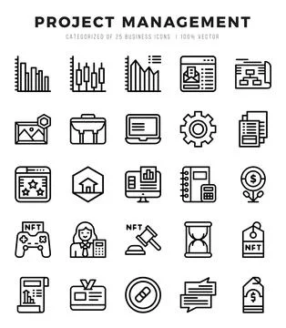 Set of Project Management icons. Vector Illustration. Stock Illustration