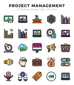 Set of Project Management icons. Vector Illustration. Stockillustratie