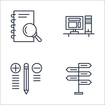 Set Of Project Management Icons On Workspace, Decision Making, Best Solution  Stock Illustration
