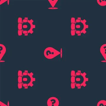 Set Project team base and Question mark on seamless pattern. Vector Stock Illustration
