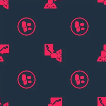 Set Project team base and Team leader on seamless pattern. Vector Stock Illustration