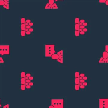 Set Project team base and Speech bubble chat on seamless pattern. Vector Stock Illustration