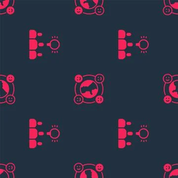 Set Project team base and International community on seamless pattern. Vector Stock Illustration