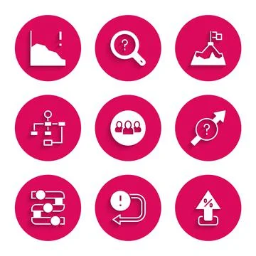 Set Project team base, Arrow, Percent up arrow, Graph, chart, diagram, Hierarchy Stock Illustration