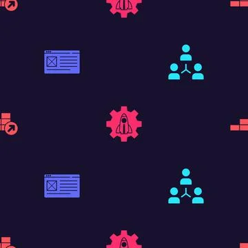 Set Project team base, Browser window, Startup project concept and Financial Illustrazione stock