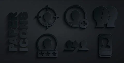 Set Project team base, Create account screen, Mobile with resume, and Head Stock Illustration